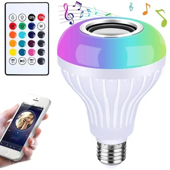 RGB LED Bulb E27 with Bluetooth Speaker and Remote Control