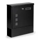Galvanized Steel Wall-Mounted Mailbox with Newspaper Holder ModernHome, Black