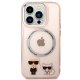Apple iPhone 14 Pro 6.1\" Karl Lagerfeld Karl&Choupette Aluminum MagSafe Case Cover (KLHMP14LHKCP), Pink