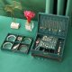Velvet Jewelry Box Organizer with Drawer, Green