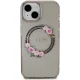 Guess iPhone 15 / 14 / 13 Case IML Flowers Wreath MagSafe, Black