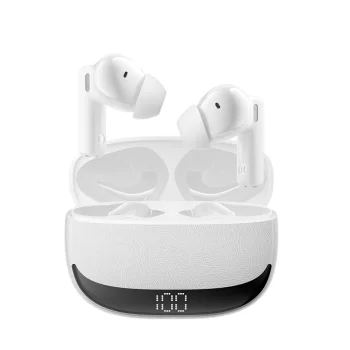 BWOO BW40 Bluetooth TWS Earphones with ANC and LED Display, White