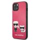 Karl Lagerfeld iPhone 13 mini Case Ikonik Karl & Choupette, Fuchsia