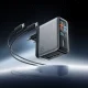 Cuktech AD1204U 120W GaN Wall Charger with Display & USB-C Cable - Silver