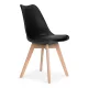 Dining Chairs Set of 4 with Faux Leather Cushion for Kitchen ModernHome, black