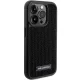 Karl Lagerfeld iPhone 15 Pro Max Case Rhinestone Logo Metal Plate, Black