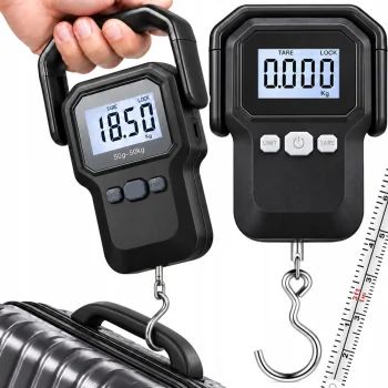 Digital Hanging Luggage and Fishing Scale LCD 50 kg / 10 g with 160 cm Tape Measure
