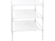 Corner Standing Coat Rack with 3 Shoe Shelves, Metal, White