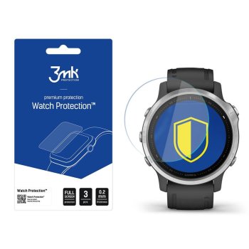 Garmin Fenix 6s 3MK Hybrid Flexible Glass Tempered Watch Screen Protector, 3 pcs.
