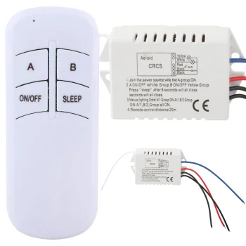 Wireless light switch with remote control, 1 channel, 20m range