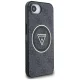 Guess IML Metal Glitter 4G Circle Triangle MagSafe Case for iPhone 16e - Black