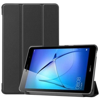 Huawei MatePad T8 8.0'' Trifold Stand PU Leather Hard Protective Cover Case, Black