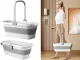 Large 10L Collapsible Silicone Basin Bucket, Folding Laundry Basket for Camping & Home