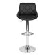 ModernHome Adjustable Swivel Bar Stool with Footrest, Eco-Leather, Chrome