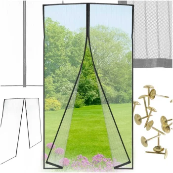 LUARO Magnetic Door Mosquito Net, 110x210 cm, Black