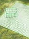 Picnic and Beach Blanket 200x200cm, Waterproof, Green Checkered