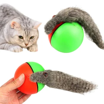 Dog and Cat Toy Rolling Ball with Ferret, 8 cm