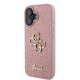 Чехол Guess для iPhone 16 Fixed Glitter Big 4G, розовый