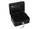 Metal Cash Box for Money and Documents, 15x12x8 cm, Black