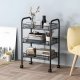 ModernHome 3-Tier Metal Utility Cart on Wheels for Storage, Black