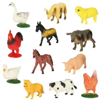 Farm Animal Figures Set, 12 pcs