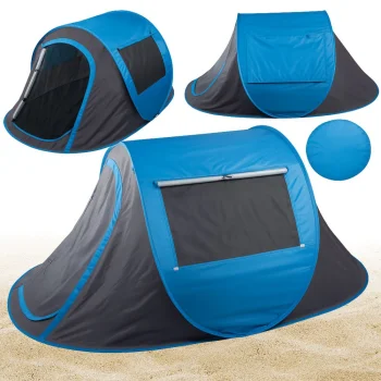 Large Pop-Up Beach Tent with UV Protection, Blue