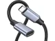 2m USB-C Extension Cable in Braided Sleeve – Fast Charging & Data Transfer