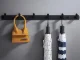 Wall-Mounted Clothes and Towel Rack, 6 Hooks, 54.5 cm, Black
