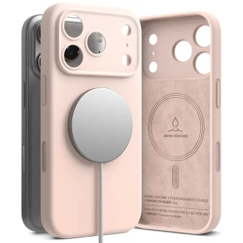 Ringke Silicone Magnetic MagSafe Phone Case Cover iPhone 17 Pro - Pink