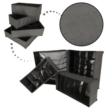 Socks Underwear Ties Drawer Closet Home Organizer Storage Box Case, 4 pcs.