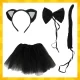 Kruzzel Kids Cat Costume for Girls, 4-Piece Set 26518, Black