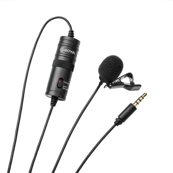 BOYA BY-M1 Wired Lavalier Microphone, 6 m Cable, Black