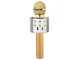 Wireless Karaoke Microphone with Bluetooth Speaker and Voice Changer, Gold