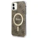 Apple iPhone 11 6.1\'\' Guess 4G Print MagSafe Case Cover (GUBPN61H4EACSW) + Charger, Brown
