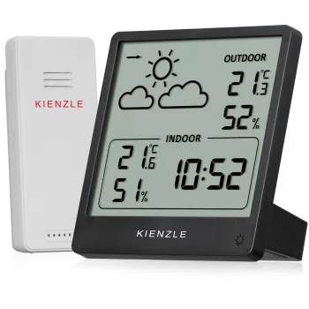 Kienzle 15002 Slim Wireless Weather Station, Black