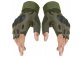 Fingerless Tactical Gloves, Size XL, Khaki