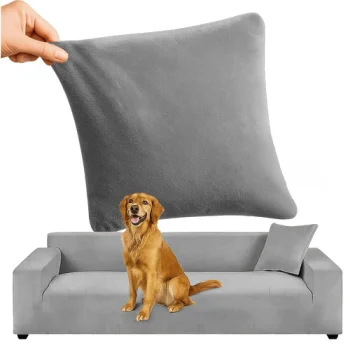 Ruhhy Dark Grey Velour Sofa Cover 190-230 cm