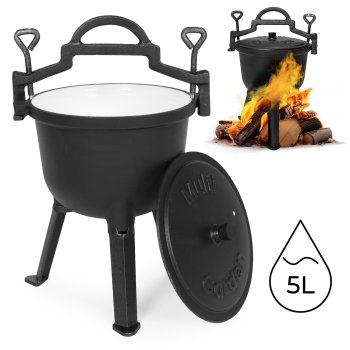 Enameled Cast Iron Camping Cauldron 5L MultiGarden