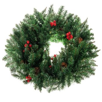 Large Christmas Wreath for Front Door, 60 cm Dense XXL Holiday Decoration