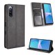 Sony Xperia 10 III / 10 III Lite Vintage Style Magnetic Leather Wallet Case Cover, Black