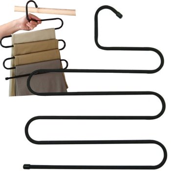 Sturdy Space Saving Pants Hanger, 5 Tier Closet Organizer for Trousers