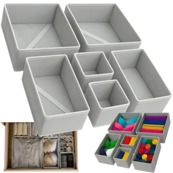 Ruhhy 00025764 Underwear Organizer Set, 6 pcs, Grey
