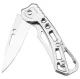 Folding Knife with Carabiner AG923A, Silver