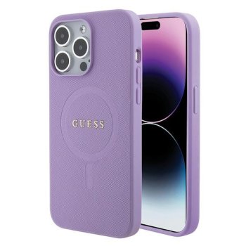Apple iPhone 15 Pro 6.1'' Guess Saffiano MagSafe Case Cover, Purple