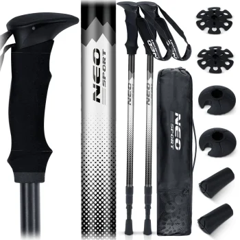 Neo-Sport NS-381 Telescopic Trekking Poles 65-135 cm, Black