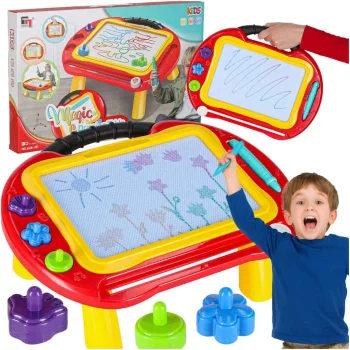 Magnetic Drawing Board and Table 2-in-1 with Stamps