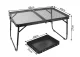 Folding camping table with handle, portable, black