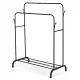 Massido MS-867 Freestanding Clothes Rack with Shoe Shelf, Black