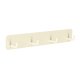 Wall-mounted bathroom hook rack, metal, 4 hooks, cream