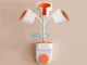 Adjustable Wall Mount Holder for Hair Dryer and Shower Head, White/Orange